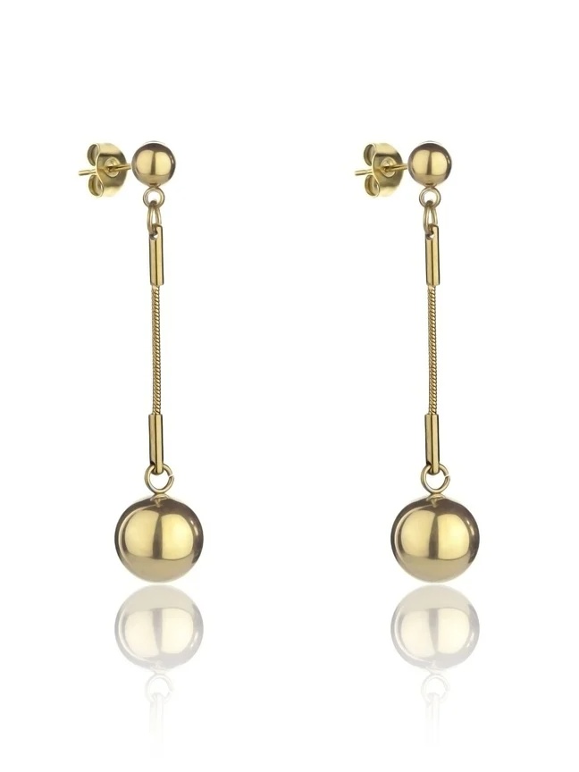Marc Malone Pozlacené visací náušnice Amanda Gold Earrings MCE24002G