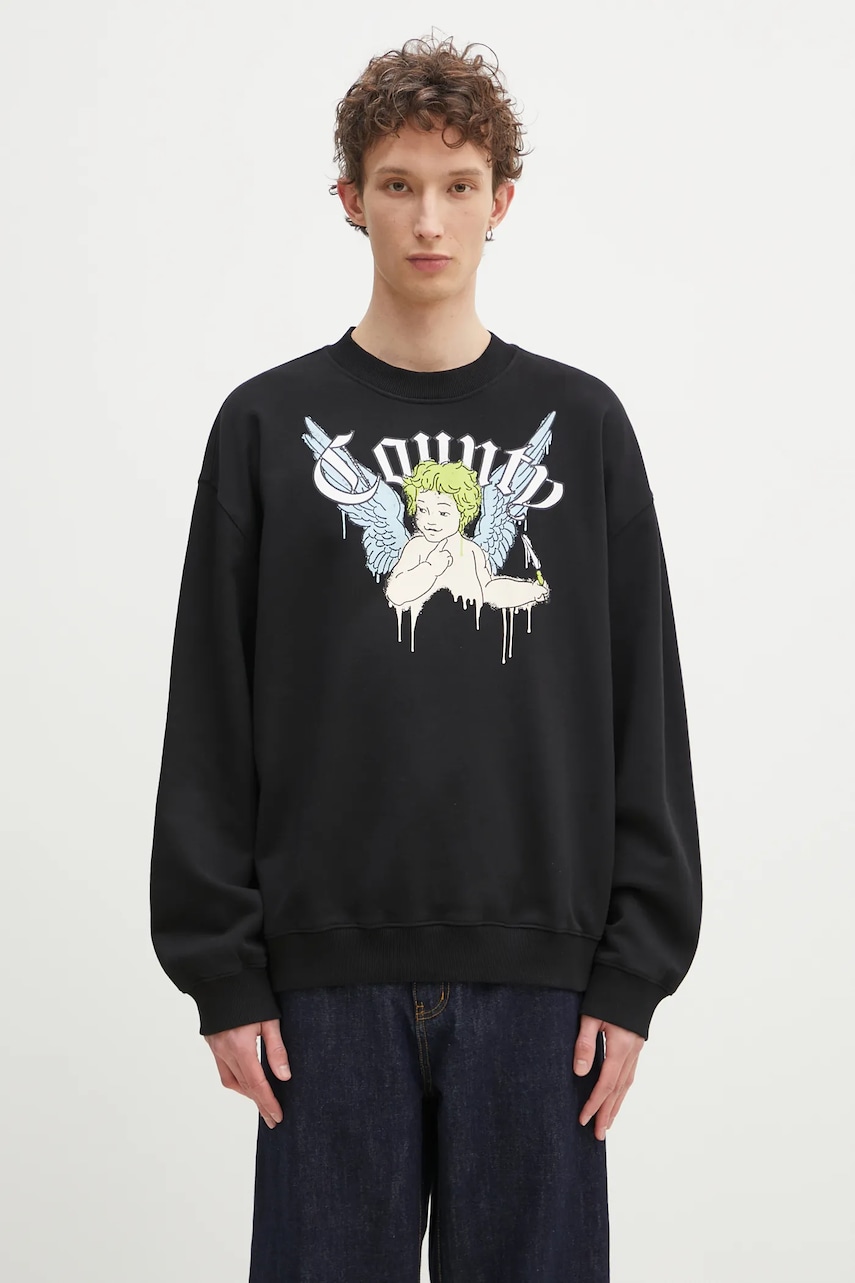 Marcelo Burlon  Bavlněná mikina  County Angel Boxy Crewneck Black Multico