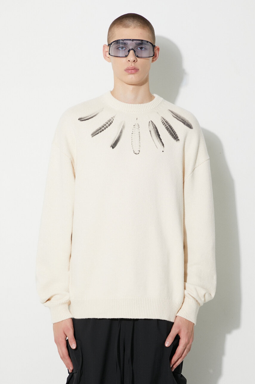 Marcelo Burlon  Bavlněný svetr  Aop Wind Feather