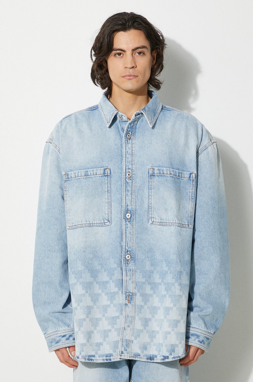 Marcelo Burlon  Džínová bunda  Laser Cross Dnm Overshirt