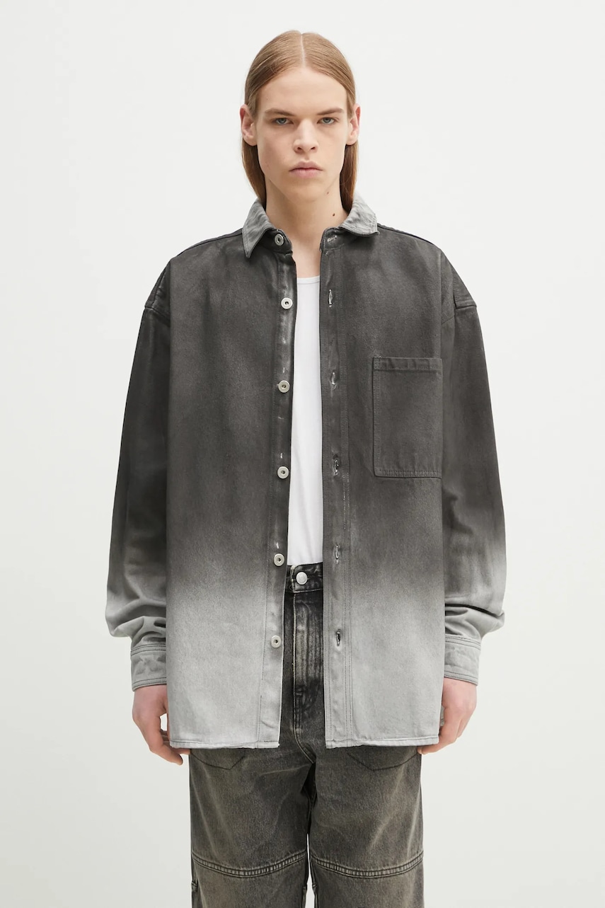 Marcelo Burlon  Džínová košile  Gradient Denim Overshirt Black White