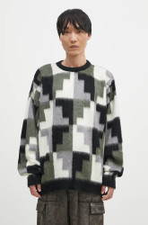 Marcelo Burlon  Svetr s příměsí mohéru  AOP Damier Cross Knit Crew