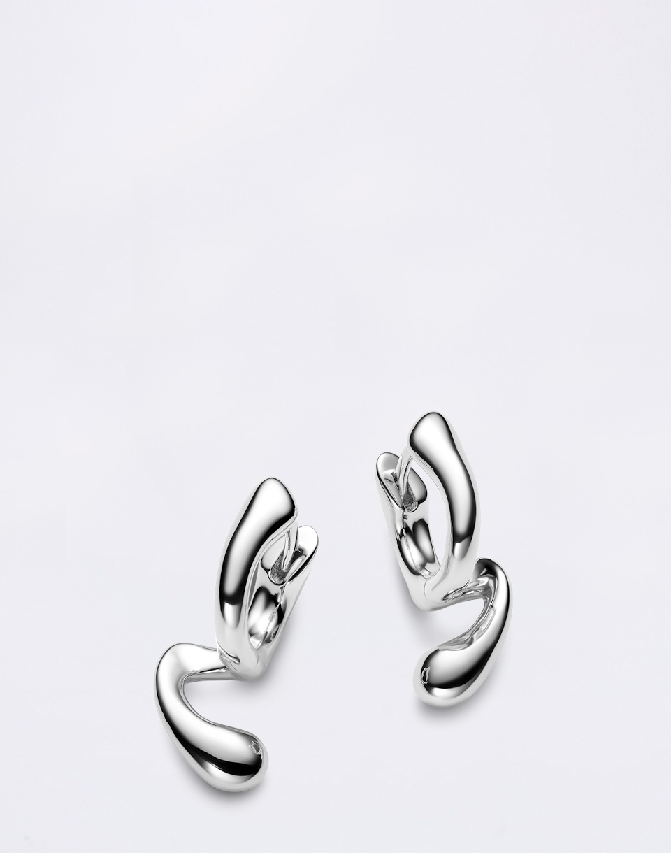 Maria Black Coily Huggie Silver PAIR Silver
