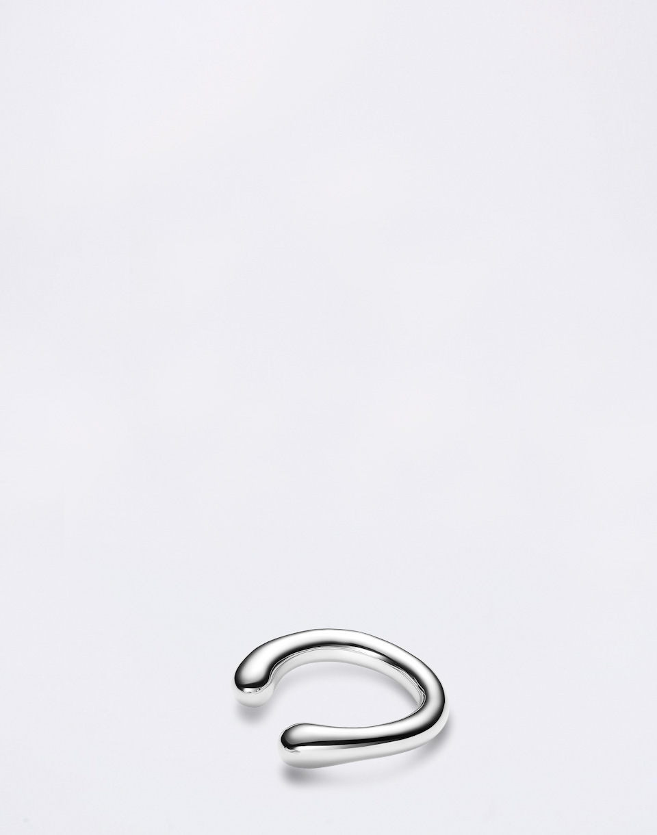 Maria Black Curl Ear Cuff Medium Silver Silver
