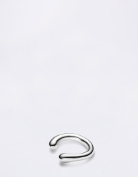 Maria Black Curl Ear Cuff Medium Silver Silver