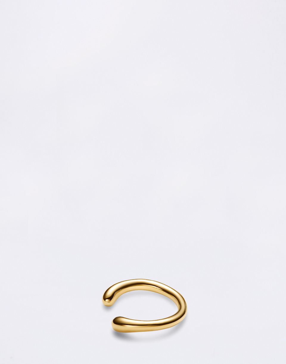 Maria Black Curl Ear Cuff Small Gold Gold