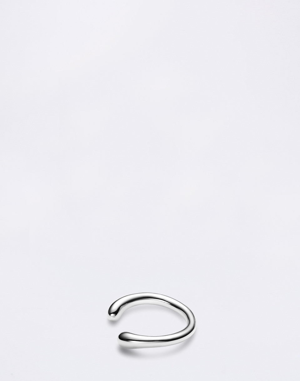 Maria Black Curl Ear Cuff Small Silver Silver