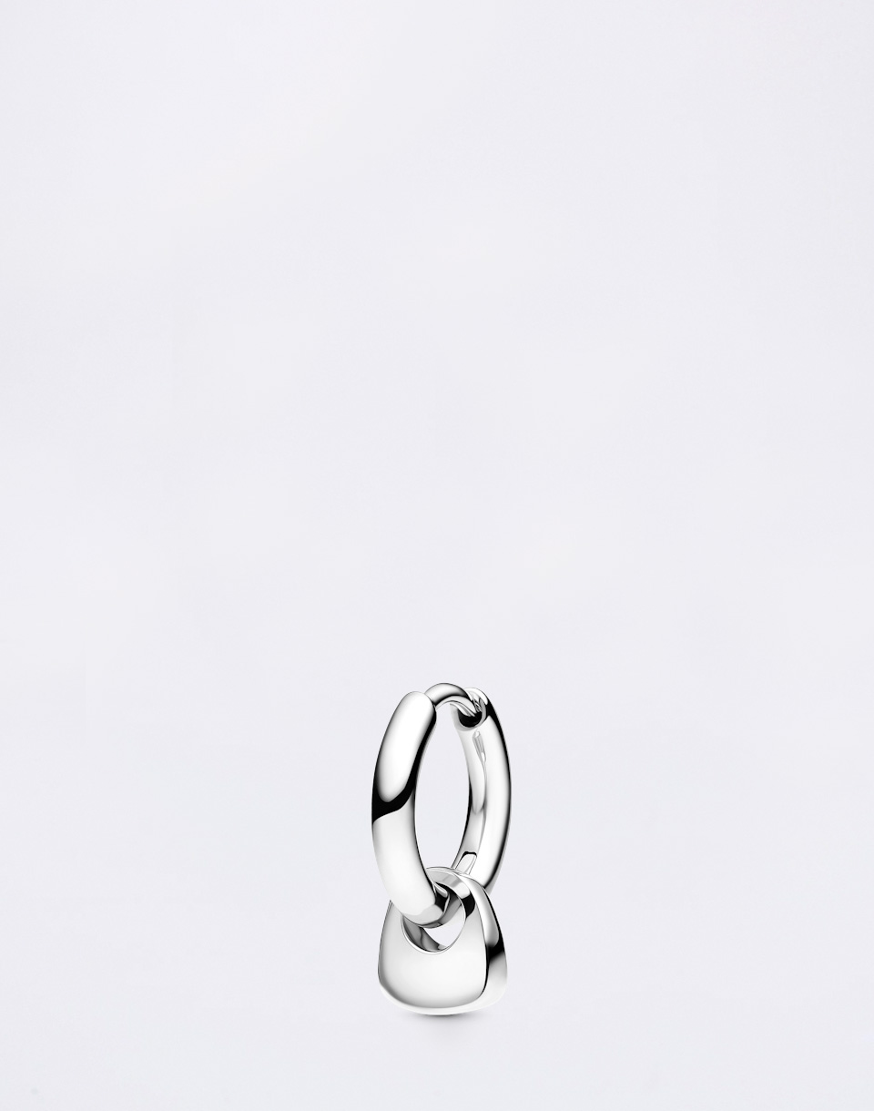 Maria Black Tote Mini Huggie Silver Silver