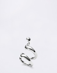 Maria Black Whirl Ear Cuff Silver Silver