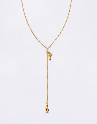 Maria Black Whirl Necklace Gold Gold