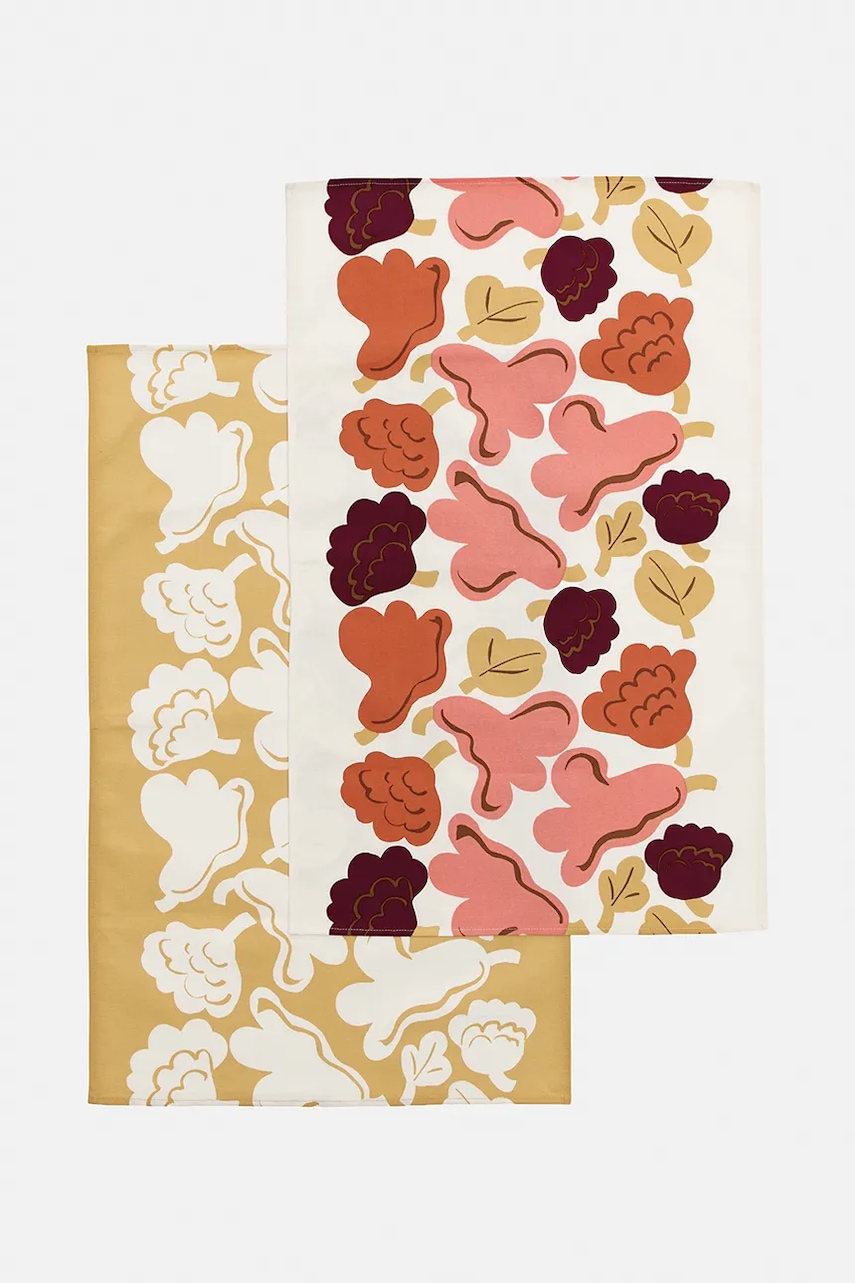 Marimekko  sada kuchyňských utěrek s přídavkem lnu 43 x 70 cm