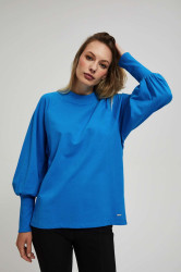 Marisse Azure Blouse With Puffed Sleeves