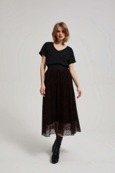 Marisse Chestnut Flared Midi Skirt