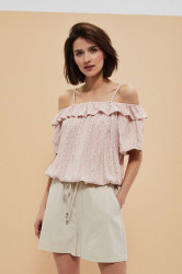 Marisse Cold Arms Shirt With Ruffles L-Ko-3750 L.Terra Cotta