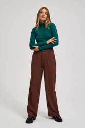 Marisse Emerald Ribbed Turtleneck Blouse