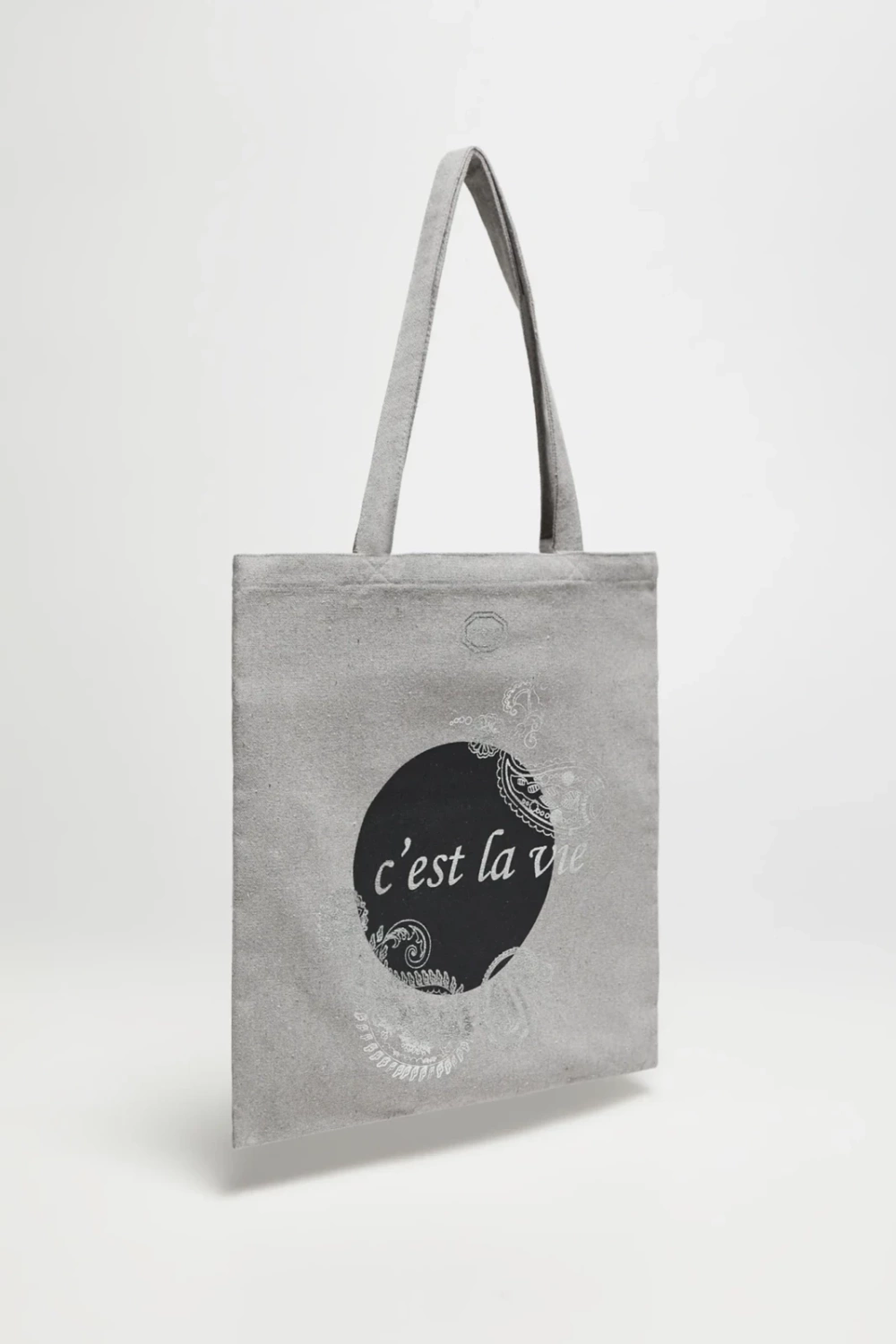 Marisse Gray Printed Shopper Bag