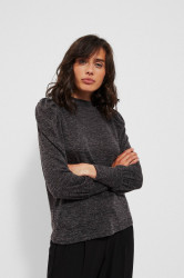 Marisse Melange Sweatshirt With Puff Sleeves Z-Bl-3616 Graphite Mel