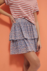 Marisse Mini Skirt With Ruffles L-Sc-3722 Blue