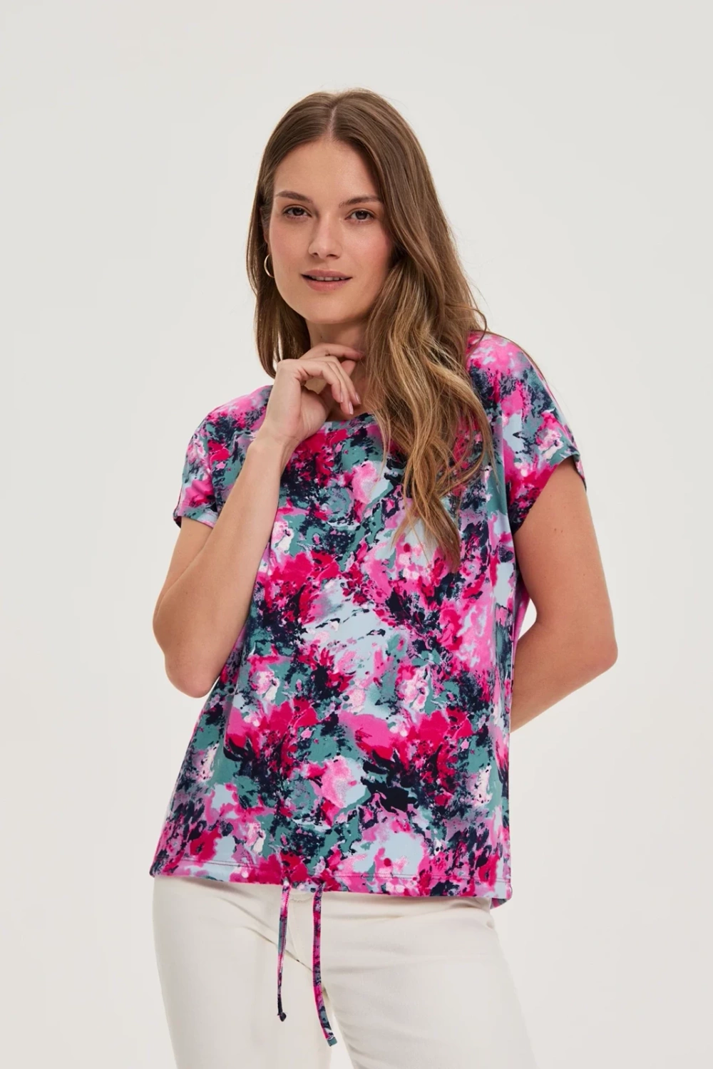 Marisse Patterned Fuchsia Blouse
