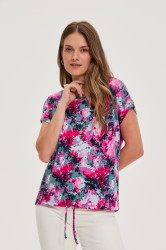 Marisse Patterned Fuchsia Blouse