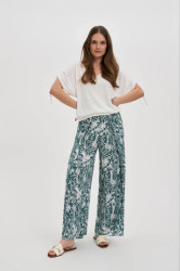 Marisse Patterned Green Viscose Trousers