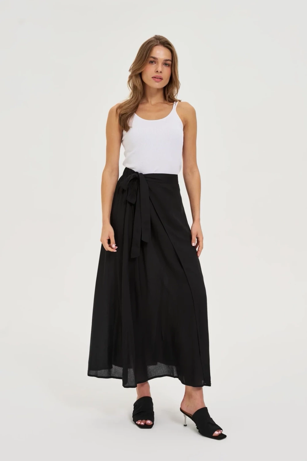 Marisse Viscose Midi Skirt Black