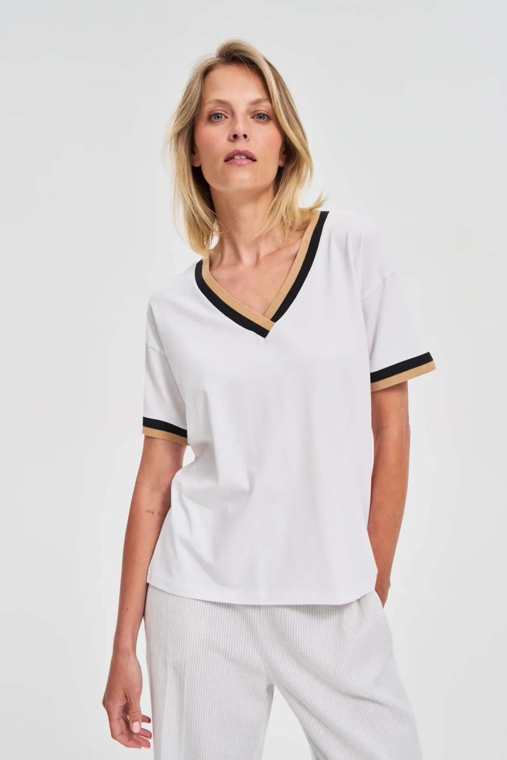 Marisse White Cotton Blouse