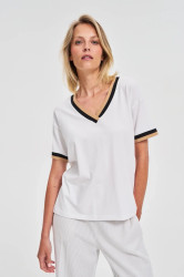 Marisse White Cotton Blouse