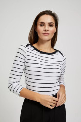 Marisse White Striped Blouse