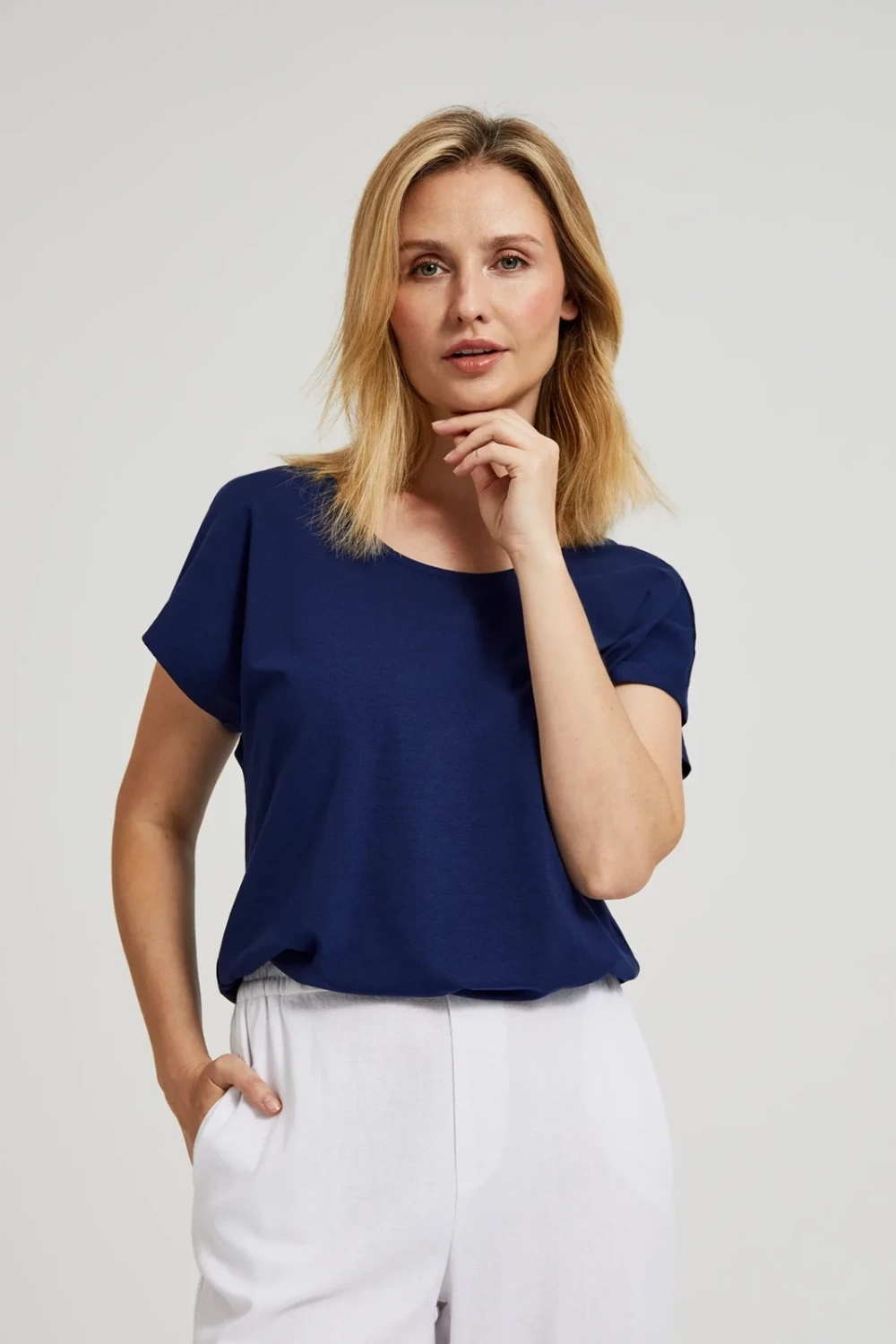 Marisse Women's Blouse L-Ts-4419 Navy