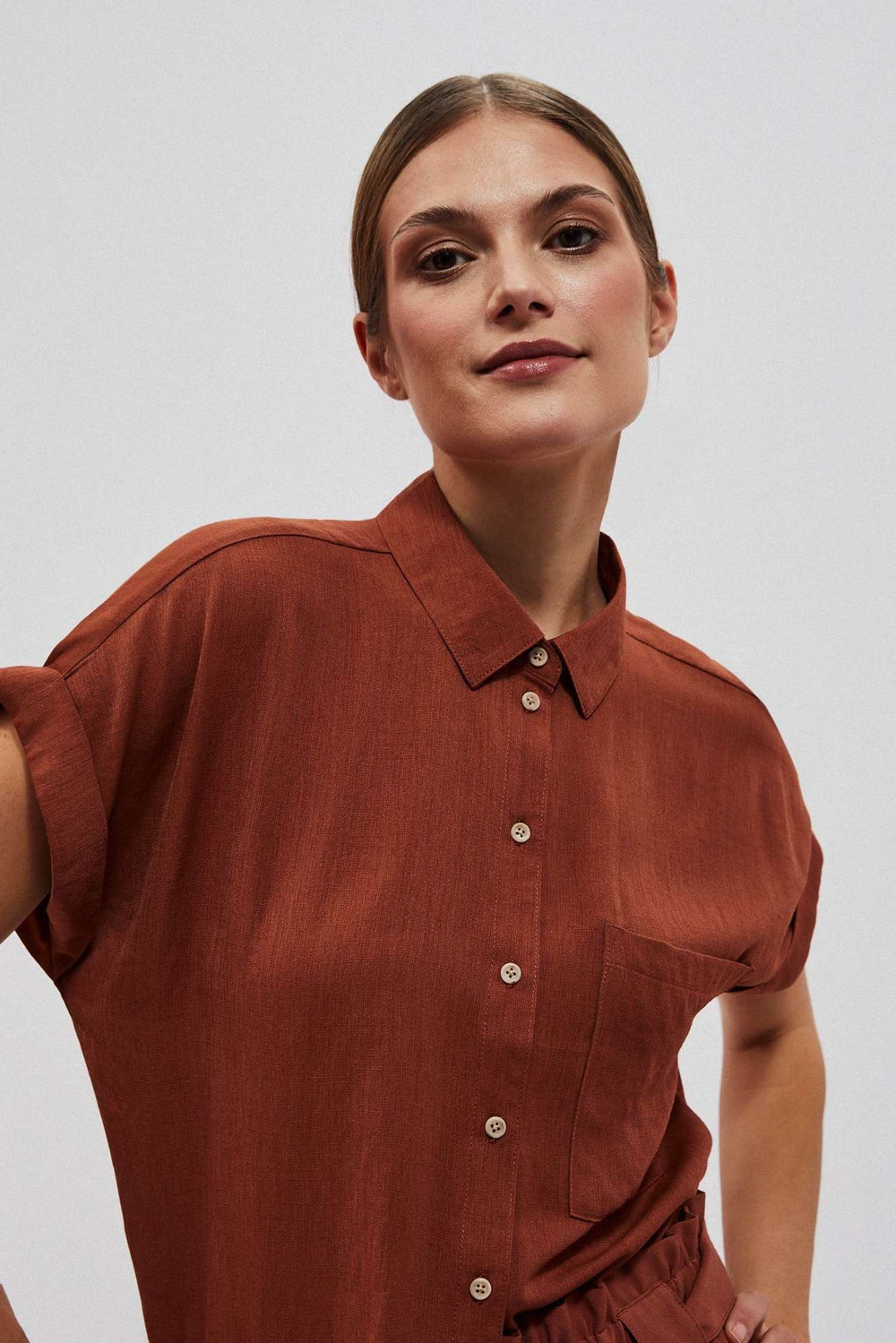 Marisse Women's Shirt L-Ko-4023 Brown