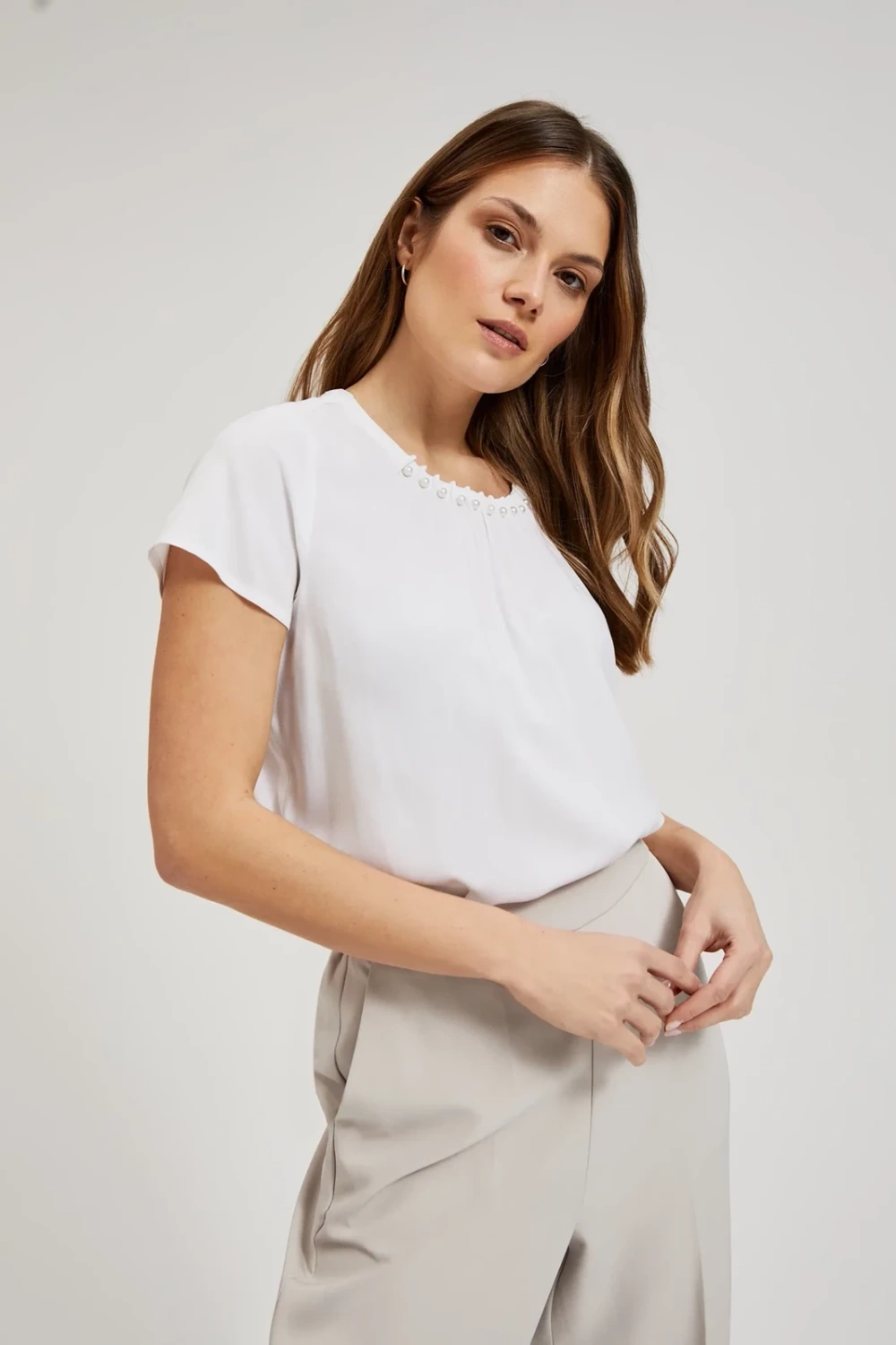 Marisse Women's Shirt L-Ko-4357 Off White
