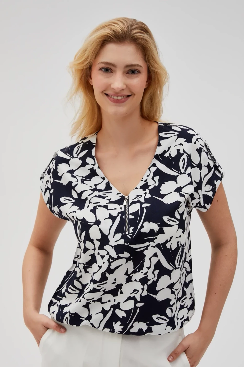 Marisse Women's Shirt L-Ko-4618 Navy