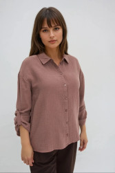 Marisse WOMEN'S SHIRT Z-KO-4800 COFFEE