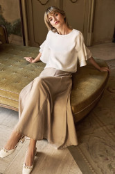 Marisse Women's Skirt L-Sc-4611 Beige