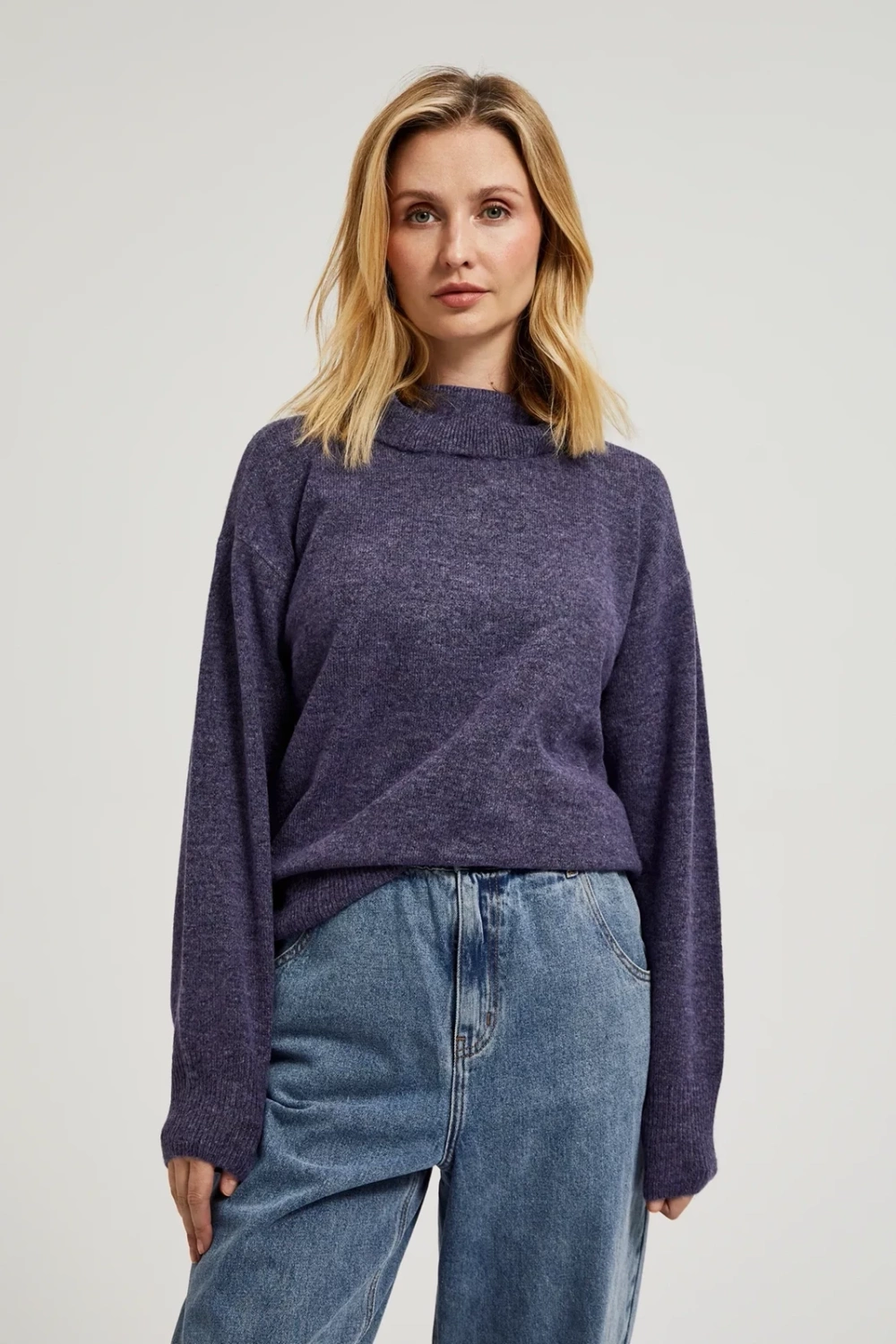 Marisse Women's Sweater Z-Sw-4511 D.Violet Mel