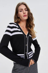 Marisse WOMEN'S SWEATER Z-SW-4842 WHITE_BLACK
