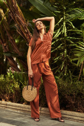 Marisse Women's Trousers L-Sp-4013 Brown