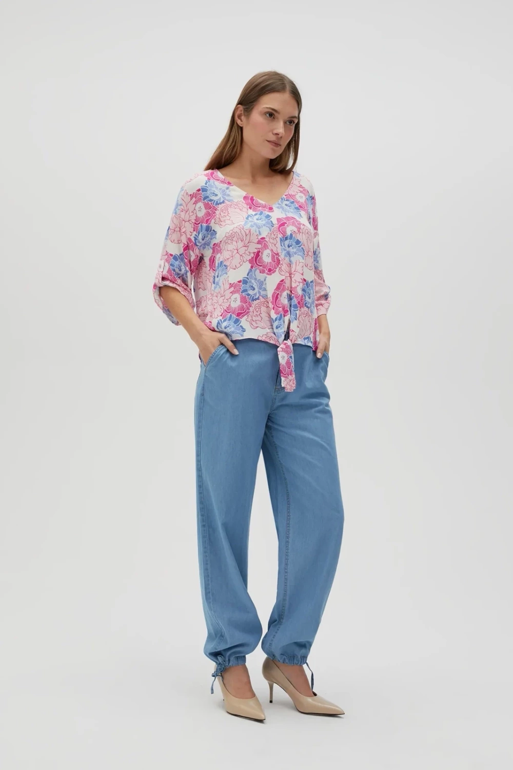 Marisse Women's Trousers L-Sp-4609 Blue