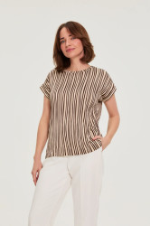 Marisse WOMEN'S TSHIRT L-TS-5031 D.BROWN