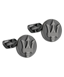 Maserati Stylové černé manžetové knoflíčky z oceli JM418ANK10