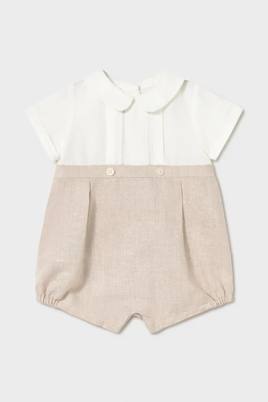Mayoral Newborn  kojenecký romper s příměsí lnu