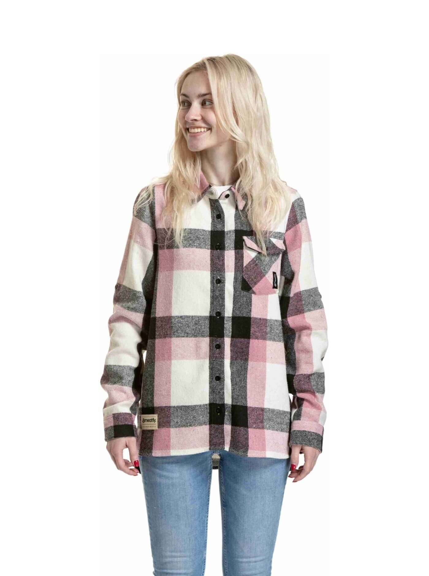 Meatfly dámská košile Dora Premium Pink / Brown | Růžová | Velikost XS