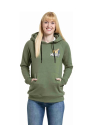 Meatfly dámská mikina Watani Olive Flowers | Zelená | Velikost XS