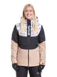 Meatfly dámská SNB & SKI bunda Kirsten Blossom White/Latte | Bílá | Velikost XS
