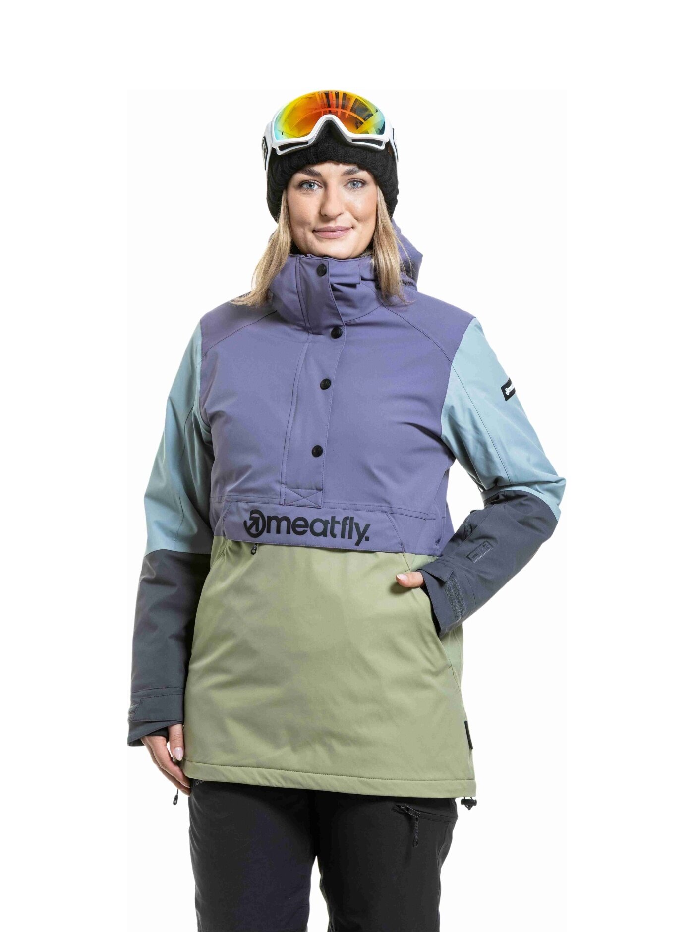 Meatfly dámská SNB & SKI bunda Aiko Olive Light / Purple Light | Fialová | Velikost S