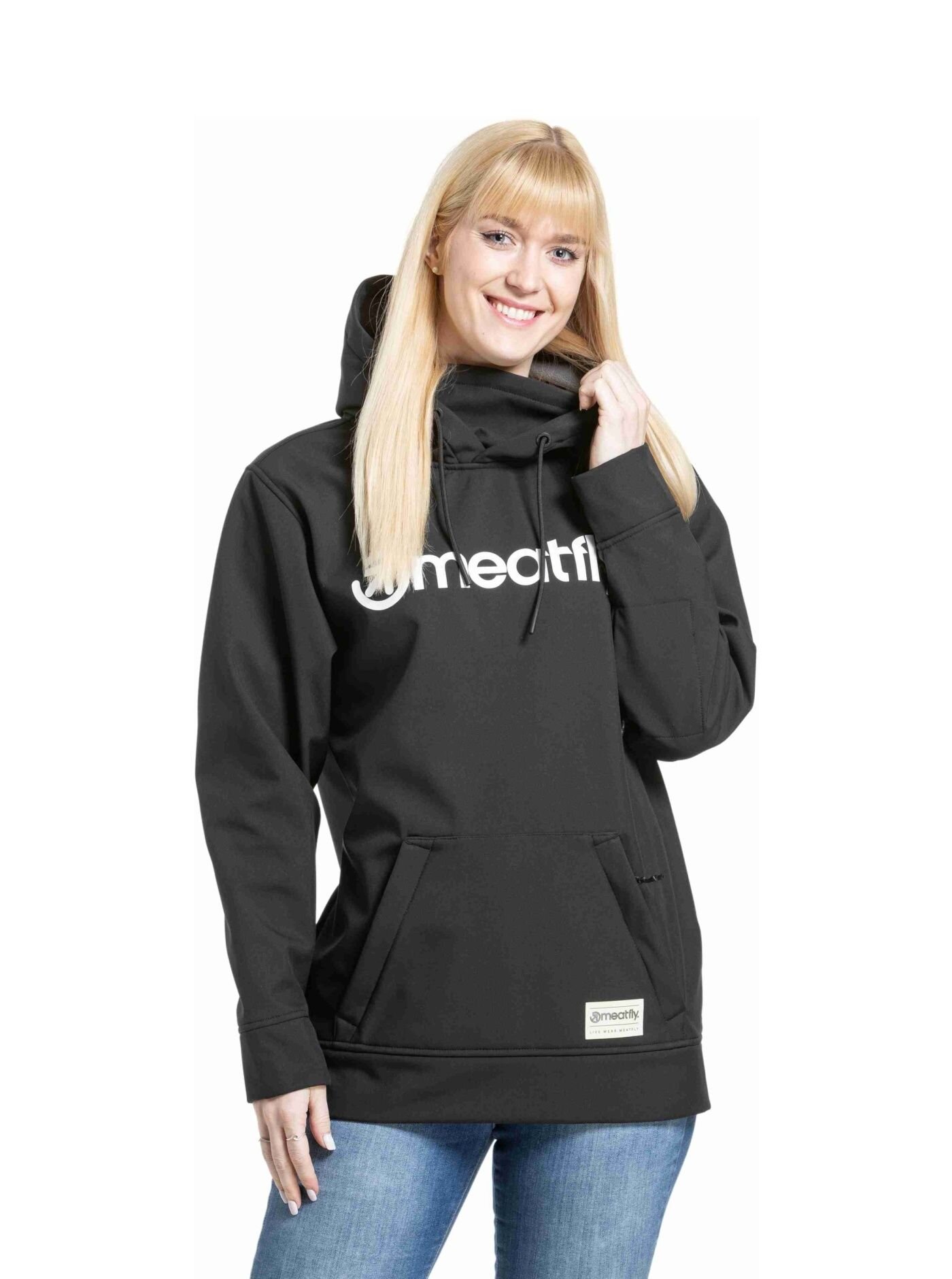 Meatfly dámská softshell bunda Alita Black / White | Černá | Velikost XS