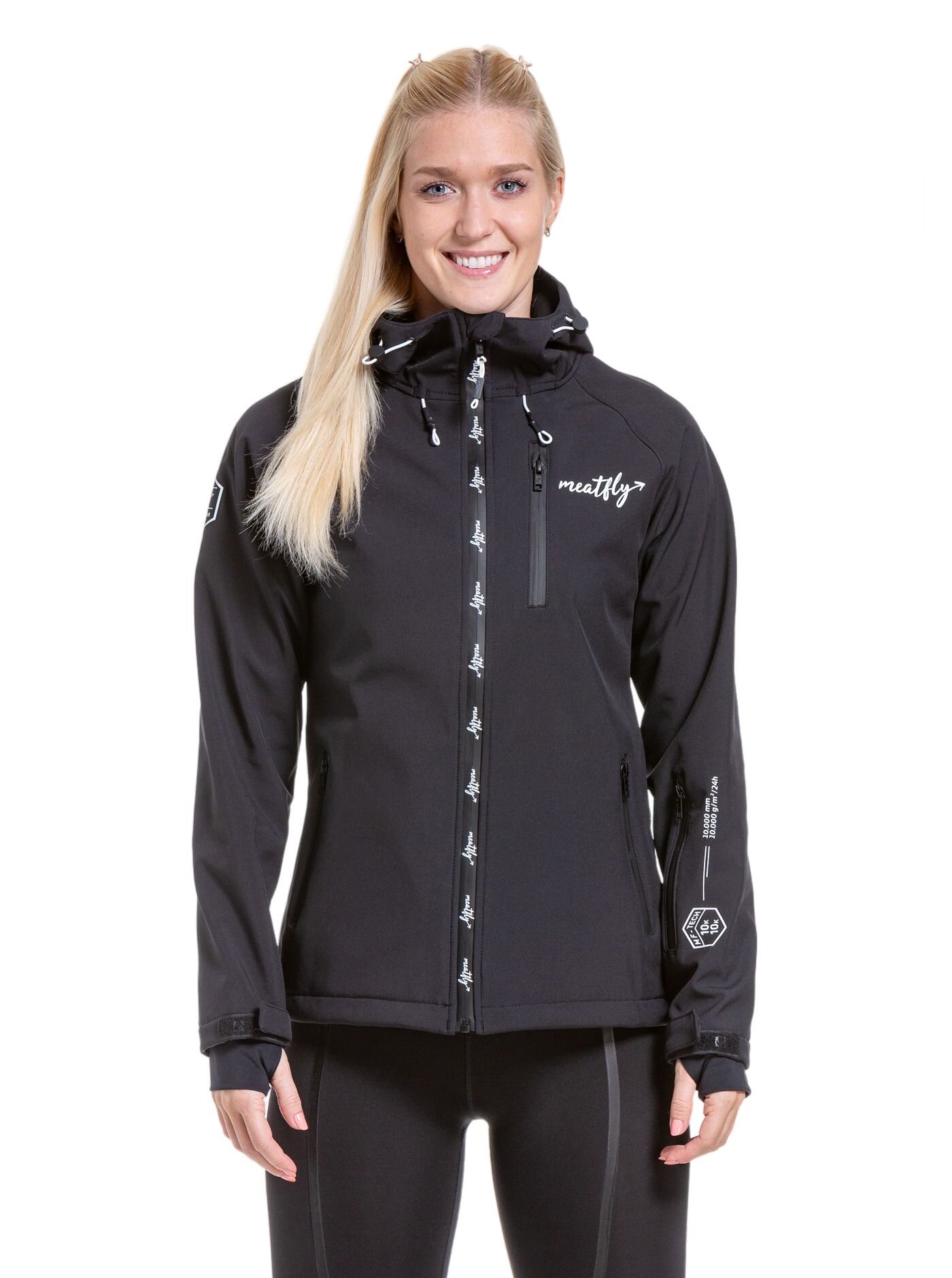 Meatfly dámská softshell bunda Zaja Logo Black | Černá | Velikost S