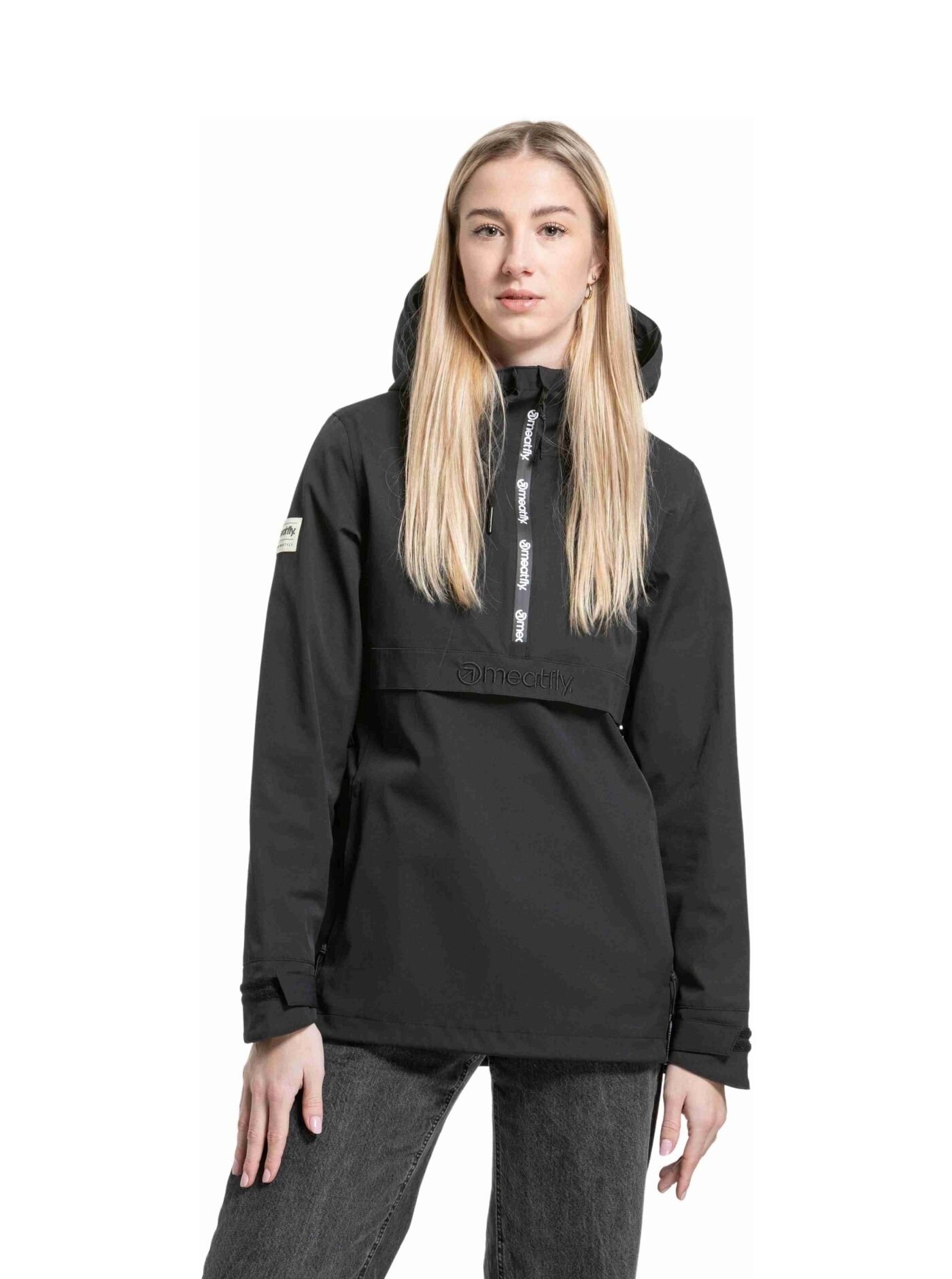 Meatfly dámská street bunda Kalle Black / Black Logo | Černá | Velikost XS
