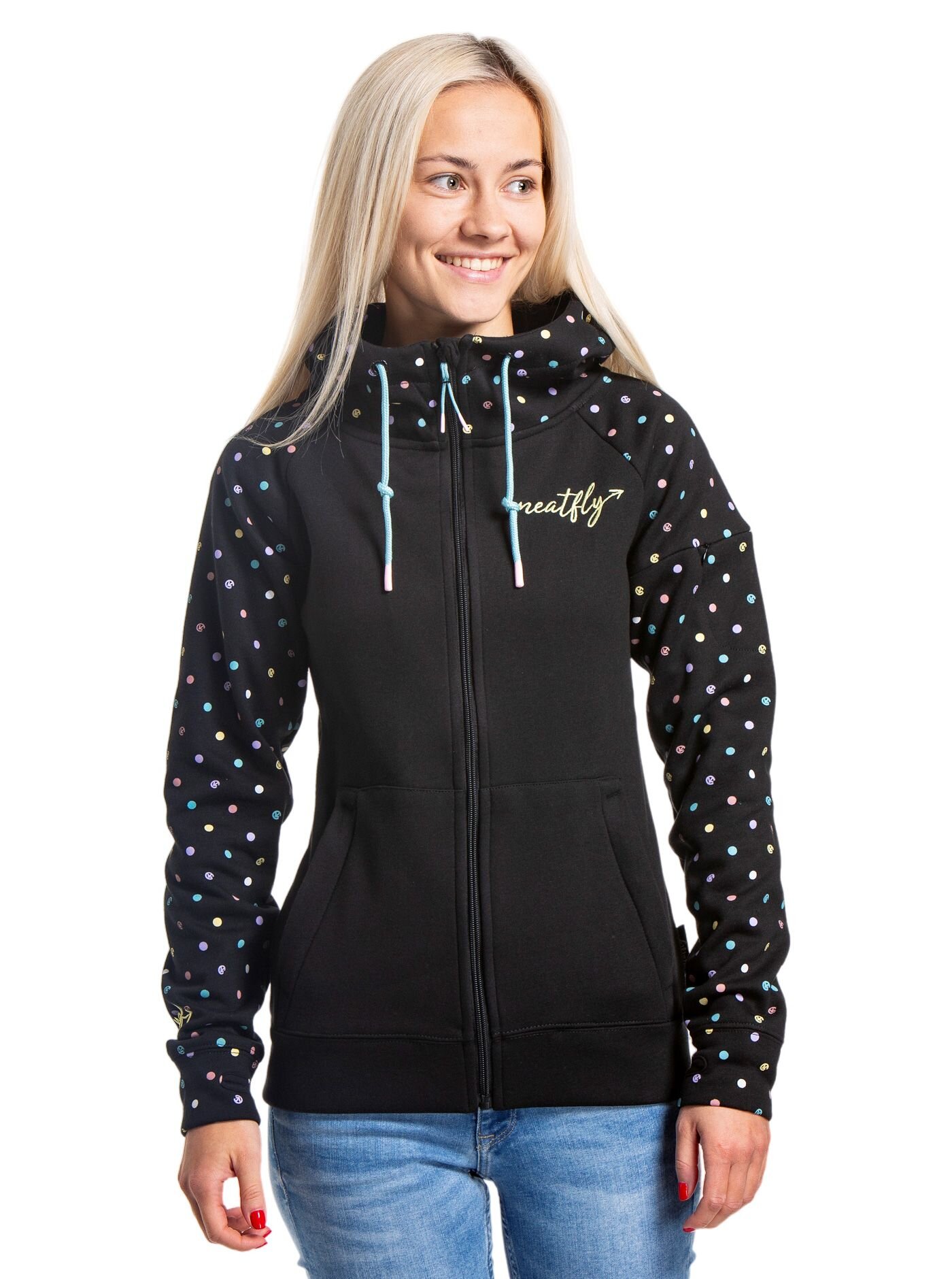 Meatfly dámská technická mikina Alisha Dusty Color Dots | Puntíky | Velikost XS